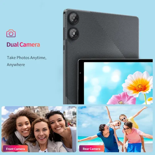 Vista 5 de Tablet Android 15 de 10 pulgadas, 8 GB de RAM, 32 GB de almacenamiento, pantalla IPS HD de 1280 x 800, certificado GMS, batería de 6000 mAh, tipo C