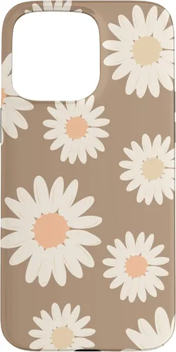 Vista 31 de Boho Neutral Cute Floral Pattern White Daisy Flowers Spring Case for iPhone 17
