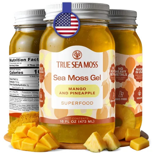 Vista 21 de TrueSeaMoss Gel de musgo marino – hecho en EE. UU. – Musgo marino silvestre, frutas y verduras en frasco – Manzana/Canela, paquete de 1