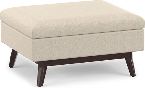Vista 17 de SIMPLIHOME Owen Mesa de Centro Rectangular Moderna de Mediados de Siglo de 34 pulgadas de Ancho con Otomana de Almacenamiento en Tela de Poliéster