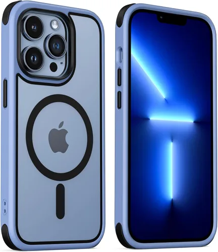 Vista 22 de Mobnano Funda para iPhone 13 Pro, compatible con MagSafe, funda transparente con anillo magnético, diseño multicolor protector a prueba de golpes