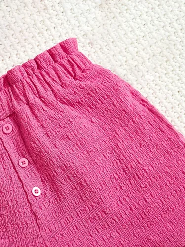 Vista 3 de SHENHE Conjunto de dos piezas para niña sin mangas con botones frontales y pantalones cortos