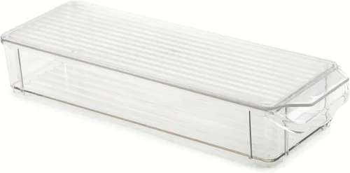 Vista 2 de Core Kitchen Contenedor organizador para refrigerador y congelador con tapa extraíble, 11.81 pulgadas de largo x 3.54 pulgadas de ancho x 11.81