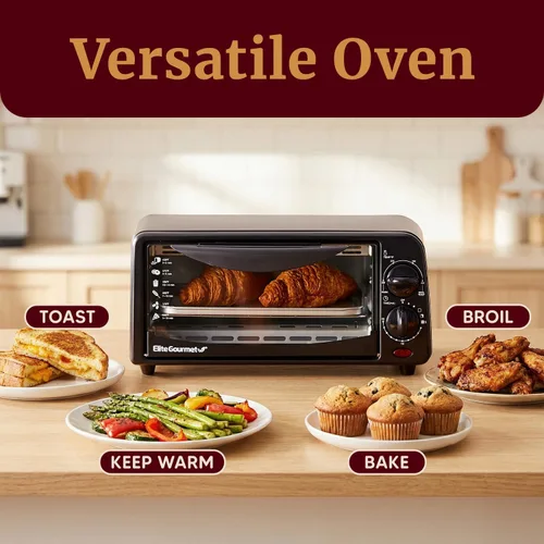Vista 6 de Elite Gourmet ETO236 - Horno tostador compacto de 2 rebanadas