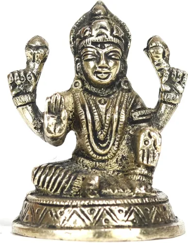 Vista 16 de ASHIRWAD Escultura de estatua de ídolo de latón para Diwali Pooja, templo, decoración del hogar, Vastu Laxmi Devi Maa AE000006-18 (Laxmi-18)