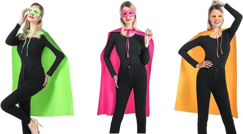 Vista 4 de Capas y máscaras de superhéroes para adolescentes, adultos, hombres, mujeres, para construir en equipo, para fiesta, disfraz de Halloween, paquete