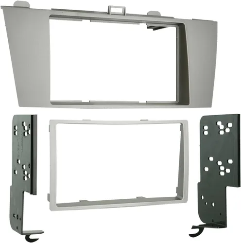 Vista 2 de Metra 95-8212 Kit de instalación doble DIN para vehículos Toyota Solara 2004-2008 (plateado) y mazo de cables de control del volante Metra 70-8114