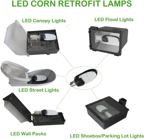 Vista 9 de Bombilla LED de reacondicionamiento de pala, 75 W/95 W/115 W de potencia seleccionable, 16,100 lm 5000 K luz diurna, base Mogul E39, reemplazo