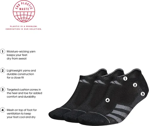 Vista 2 de adidas Superlite Stripe 3 Calcetines invisibles para hombre (3 pares)