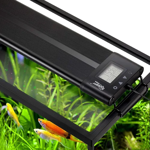 Vista 7 de hygger Luz LED de encendido y apagado automático para acuario de 12 a 17 pulgadas, regulable, 7 colores, espectro completo, para tanque de agua
