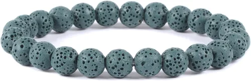 Vista 60 de Justinstones Gem - Pulsera elástica de cuentas redondas de piedras semipreciosas de 8 mm, unisex, de 17.78 cm Turmalina negra de grado A