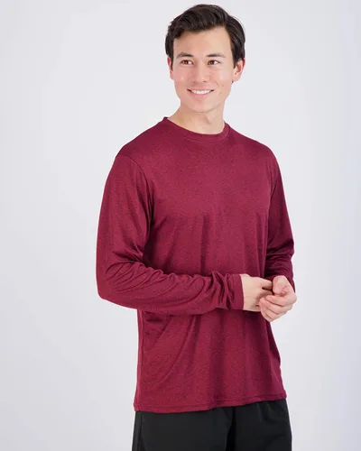 Vista 2 de Paquete de 4unidades camisetas Dry-Fit de manga larga para hombre que absorben la humedad, con protección solar ultravioleta, camiseta deportiva