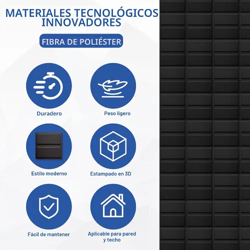 Vista 5 de Paquete de 12 paneles de pared 3D para decoración de pared interior, paneles de pared decorativos para oficina, sala de estar, dormitorio, Negro-12