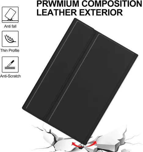 Vista 6 de Funda de teclado para Samsung Galaxy Tab S6 Lite de 10.4 pulgadas 2024/2022/2020, funda protectora Magentic con soporte para S-Pen y teclado Negro