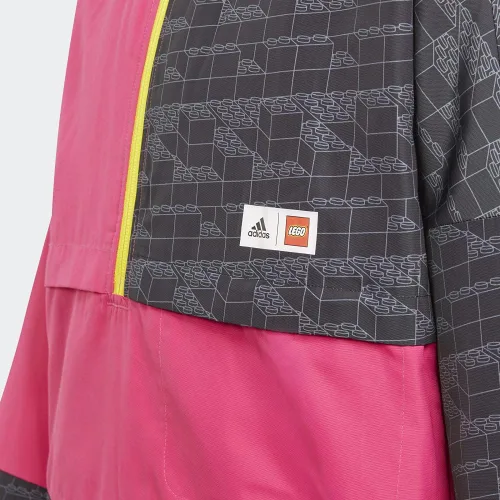 Vista 6 de adidas x Classic Lego Bricks - Chaqueta con cremallera para niños, color burdeos, talla S