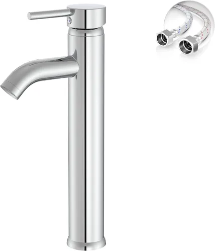 Vista 10 de Canilla monomando Greenspring para lavamanos de baño, de acero inoxidable, SYNCHKG080148