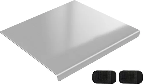 Vista 9 de Tabla de Cortar de Acero Inoxidable 304 con Pack de 2 Alfombrillas Antideslizantes, Yoposeo Tablas de Cortar y Picar Resistentes para Hornear