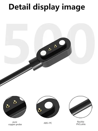 Vista 6 de [Paquete de 2] para Yoever IDW28 Fitness Tracker Smartwatch Cable de carga USB magnético, cargador de cable de 2 pines para reloj inteligente.