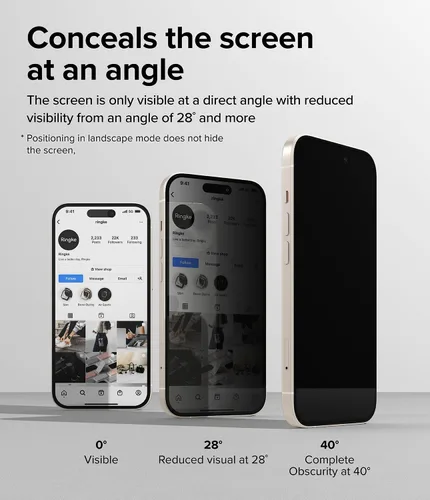 Vista 4 de Ringke Vidrio de privacidad [siéntete mejor en público] compatible con iPhone 15, fácil de instalar, compatible con fundas, protector de pantalla