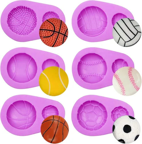 Vista 10 de Moldes de silicona para fondant de fútbol, 4 paquetes, para zapatillas de fútbol, moldes de chocolate para decoración de pasteles de cumpleaños