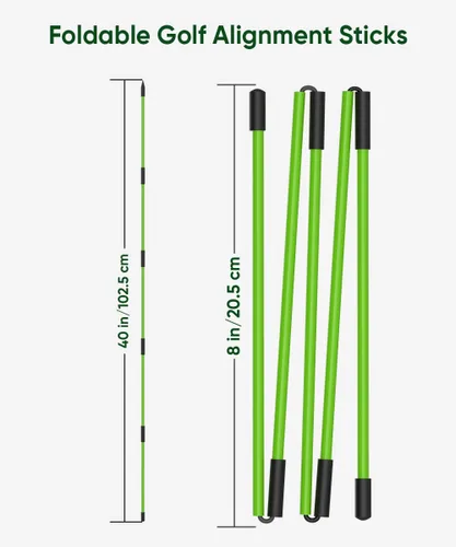 Vista 4 de BKF Juego de palos de alineación de golf y soporte de ángulo con bolsa portátil, entrenador de swing de golf, práctica de entrenamiento de golf