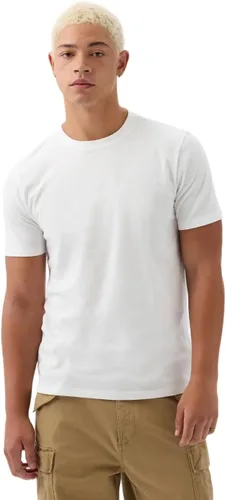 Vista 57 de Camiseta de cuello redondo Gap para hombre, mangas cortas, estilo casual Negro