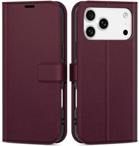 Vista 32 de oakxco Funda tipo cartera para iPhone SE 2022/2020/8/7 con soporte para tarjeta de crédito, funda magnética RFID delgada tipo libro con tapa de Beige