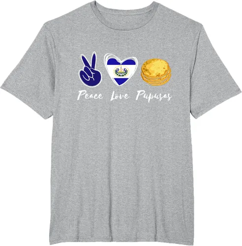 Vista 47 de Pupusas Lover Love Peace El Salvadaor Camiseta Comida Salvadoreña