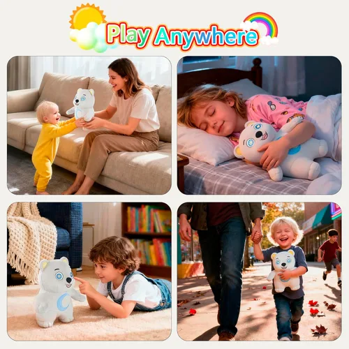 Vista 6 de Oso de peluche Moon Bear, lindas muñecas, suaves al tacto, exquisita artesanía, juguete de peluche cosido a mano, para todas las edades, diseño