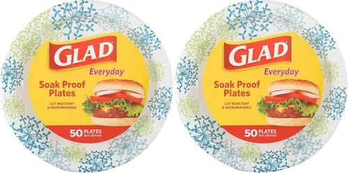 Vista 8 de Glad - Platos de papel desechables cuadrados para todas las ocasiones