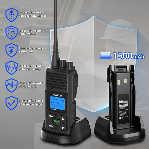 Vista 6 de SAMCOM Radios de 2 vías FPCN30A Radios bidireccionales de largo alcance recargables 5 vatios UHF programables Radios de mano profesionales Walkie