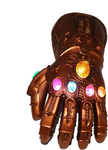 Vista 3 de Guantelete LED Infinity para adultos y niños, guante infinito para fiesta de superhéroes iluminado, decoración de guantelete infinito brillante