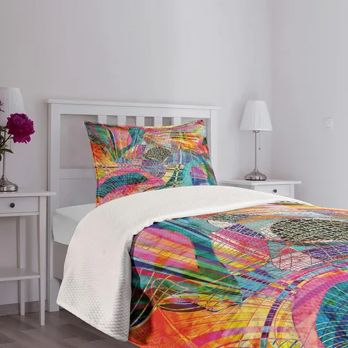 Vista 7 de Ambesonne - Colcha multicolor en colores y tres tamaños