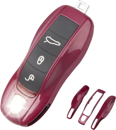 Vista 12 de QBUC Funda para llavero Porsche, 3 piezas pintadas compatibles con Porsche Cayenne Panamera Macan 911 Boxter Cayman (negro)