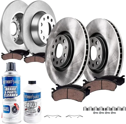 Vista 22 de Detroit Axle - Kit de frenos para 2005-2010 Scion TC Rotores de freno de disco delantero y trasero pastillas de freno de cerámica con hardware 2006