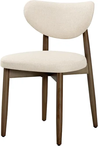 Vista 10 de VASAGLE Juego de 2 sillas de comedor de madera, sillas de cocina tapizadas Cappuccino Beige