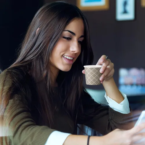 Vista 6 de Rtteri 100 Piezas Tazas de Café Desechables de 3 onzas Tazas de Espresso Desechables Tazas de Papel Pequeñas Tazas de 3 onzas para Café Té Cacao