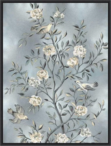 Vista 15 de Amanti Art Lienzo enmarcado para pared, 24 x 18 pulgadas, chinoiserie en plata III por Renee Campbell, lienzo enmarcado para pared, obras de arte