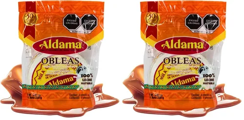 Vista 10 de Aldama Oblea de caramelo de leche mediana Oblea, suave y masticable, caramelo mexicano (5 piezas por bolsa)