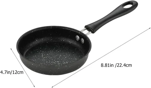 Vista 4 de Luxshiny Mini sartén antiadherente de acero inoxidable para huevos, panqueques, filetes, fácil de limpiar para el desayuno, cocinar, apto