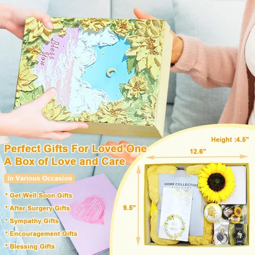 Vista 7 de Regalos Get Well Soon para mujeres, cesta de regalo de 14 piezas Get Well Soon después de la cirugía, paquete de cuidado para mujeres, regalos