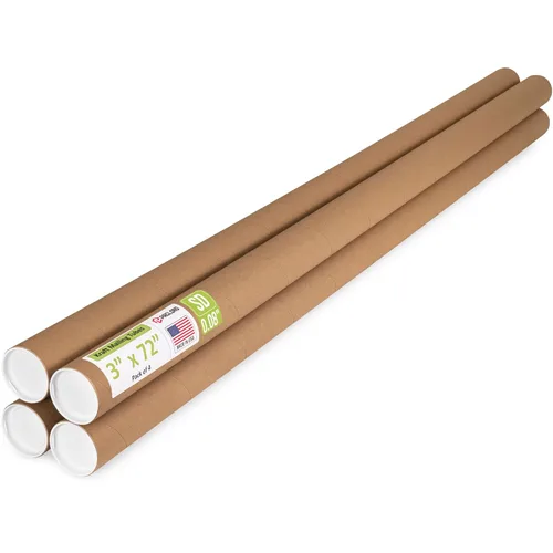 Vista 34 de Tubo de cartón reforzado de 2 x 18 pulgadas, paquete de 4 tubos con 8 tapas, seguro aprobado por USPS, ideal para envío y almacenamiento