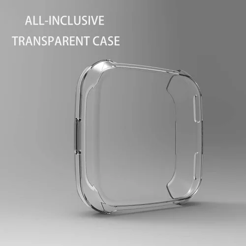 Vista 4 de Paquete de 3 protectores de pantalla compatibles con la funda Fitbit Versa, ultrafina, delgada, suave, de poliuretano termoplástico, color Versa