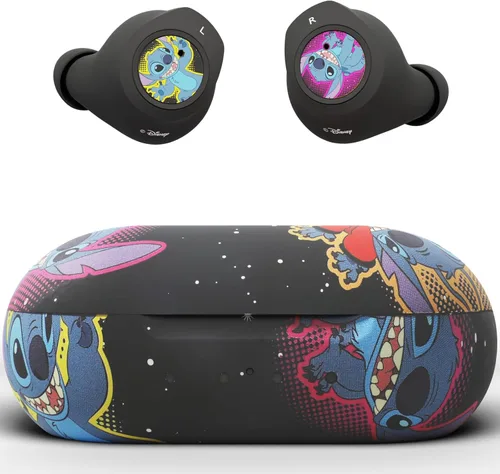 Vista 11 de Auriculares Bluetooth Disney Lilo y Stitch con estuche de carga - Auriculares inalámbricos con micrófono incorporado + Hasta 30 horas de tiempo