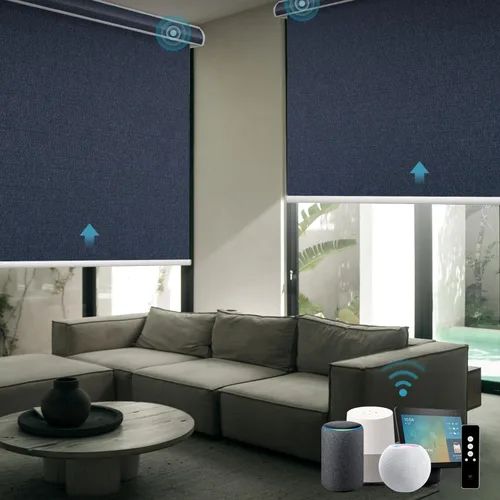 Vista 23 de SmartWings Persianas motorizadas con control remoto para ventanas, persianas enrollables Matter 100% opacas, automáticas, eléctricas inteligentes