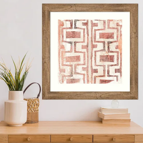 Vista 5 de Amanti Art Lienzo decorativo para pared, 24 x 24 pulgadas, diseño de tierra roja en V de June Erica Vess, arte abstracto para pared, decoración