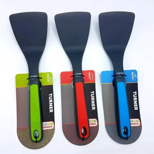 Vista 5 de Dairy Blue Turner Spatula – Utensilios de cocina de silicona resistente para cocinar y hornear – Mango ergonómico y agarre cómodo – Herramientas