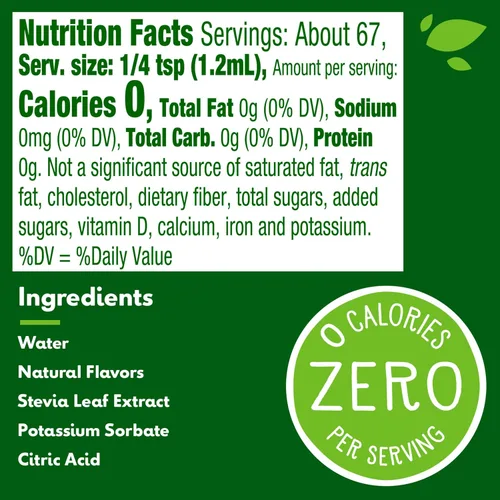 Vista 2 de Truvia Edulcorante líquido de stevia, caramelo, botella de 2.7 onzas líquidas Caramel flavor; water, stevia & natural flavor; 67 servings; 1/4 tsp