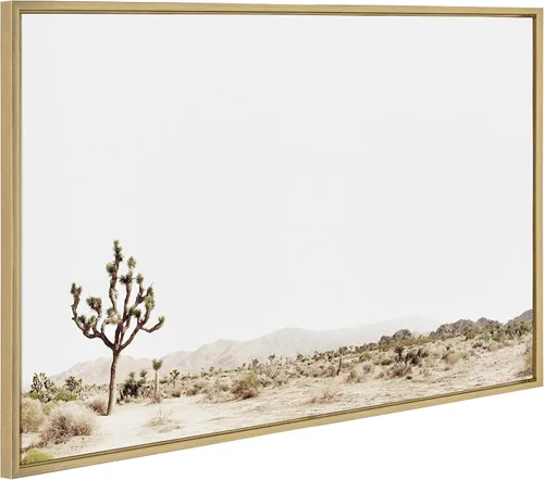 Vista 7 de Kate and Laurel Sylvie Lone Joshua Tree - Lienzo enmarcado para pared, diseño de Amy Peterson Art Studio, 18 x 40 pulgadas, natural, arte decorativo
