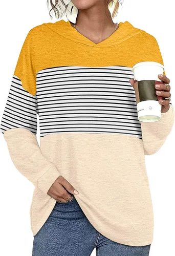 Vista 2 de BEUU - Sudaderas con capucha de manga larga para mujer, lindas blusas casuales con cordón, sudaderas con cordón para adolescentes, niñas, playa